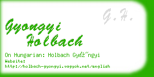 gyongyi holbach business card